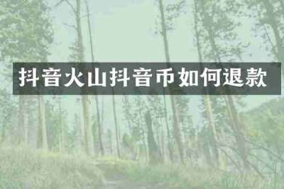 抖音火山抖音币如何退款