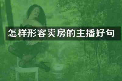 怎样形容卖房的主播好句