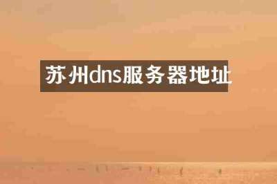 苏州dns服务器地址