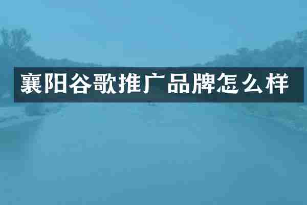 襄阳谷歌推广品牌怎么样