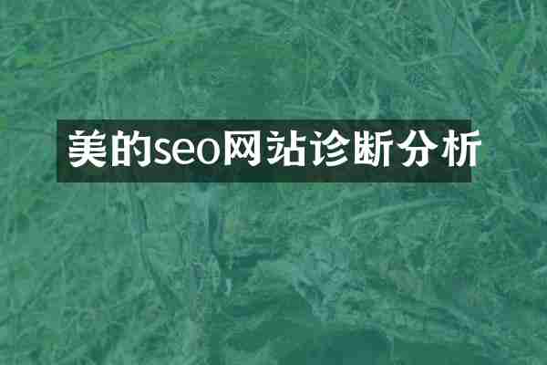 美的seo网站诊断分析