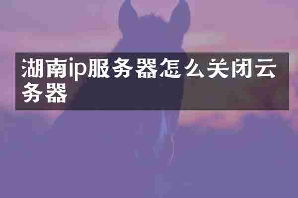 湖南ip服务器怎么关闭云服务器