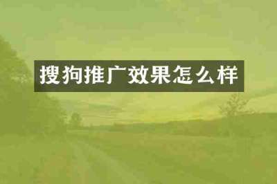 搜狗推广效果怎么样