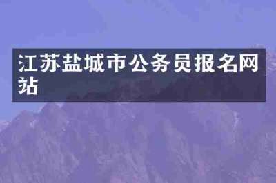 江苏盐城市公务员报名网站