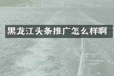 黑龙江头条推广怎么样啊