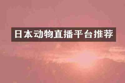 日本动物直播平台推荐