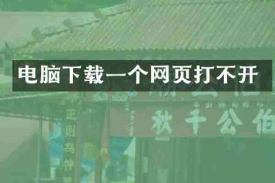 电脑下载一个网页打不开