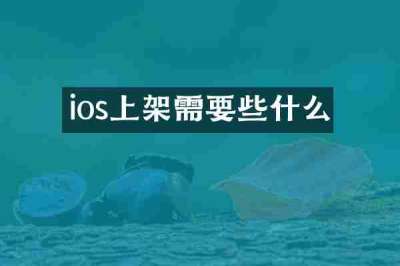 ios上架需要些什么