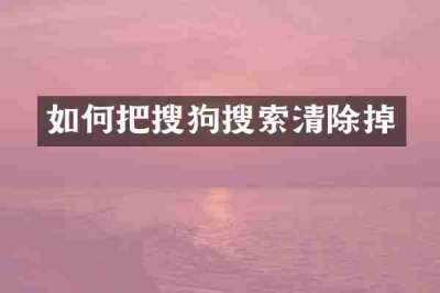 如何把搜狗搜索清除掉
