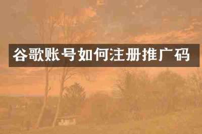 谷歌账号如何注册推广码