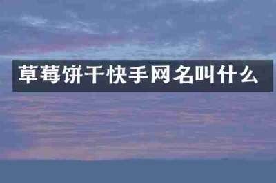 草莓饼干快手网名叫什么
