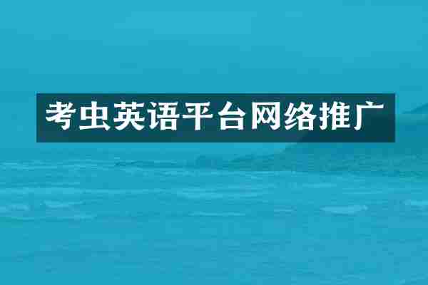 考虫英语平台网络推广