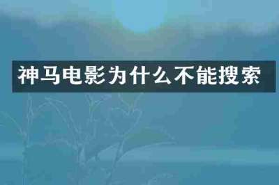 神马电影为什么不能搜索