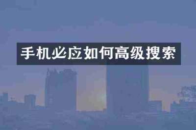 手机必应如何高级搜索