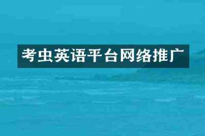 考虫英语平台网络推广