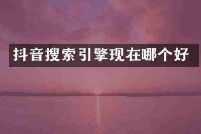 抖音搜索引擎现在哪个好