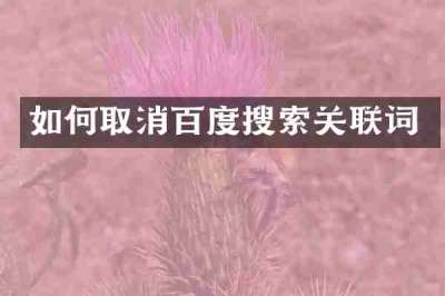 如何取消百度搜索关联词