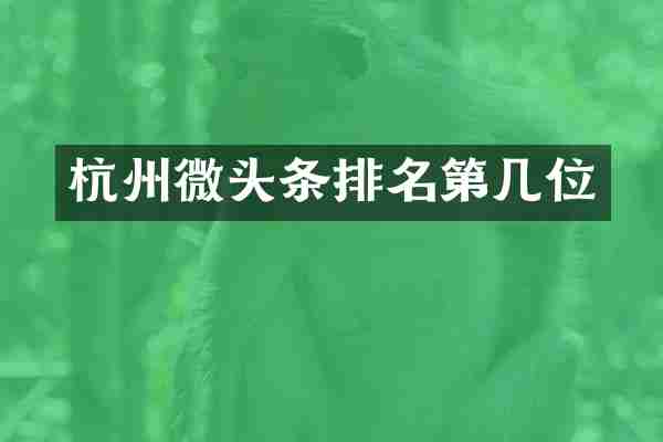 杭州微头条排名第几位