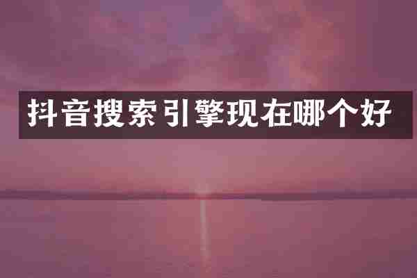 抖音搜索引擎现在哪个好