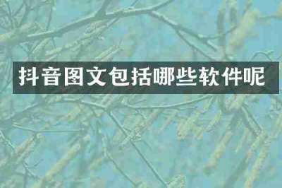 抖音图文包括哪些软件呢