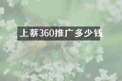 上蔡360推广多少钱