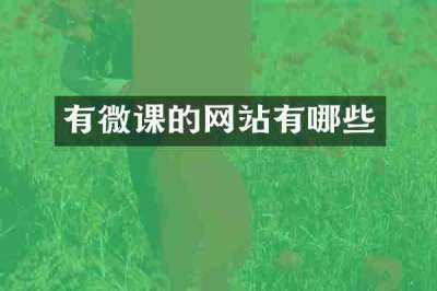 有微课的网站有哪些