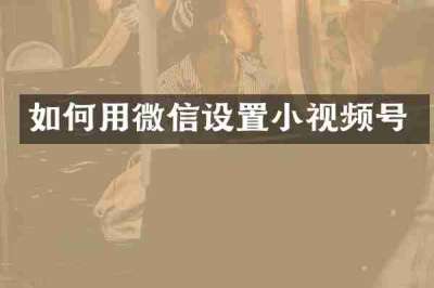 如何用微信设置小视频号