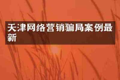 天津网络营销骗局案例最新