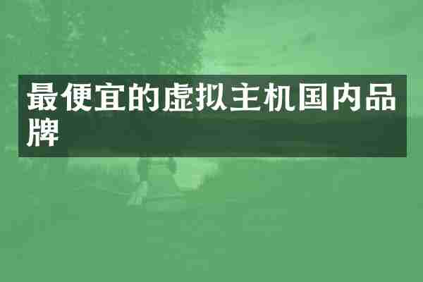 的虚拟主机国内品牌