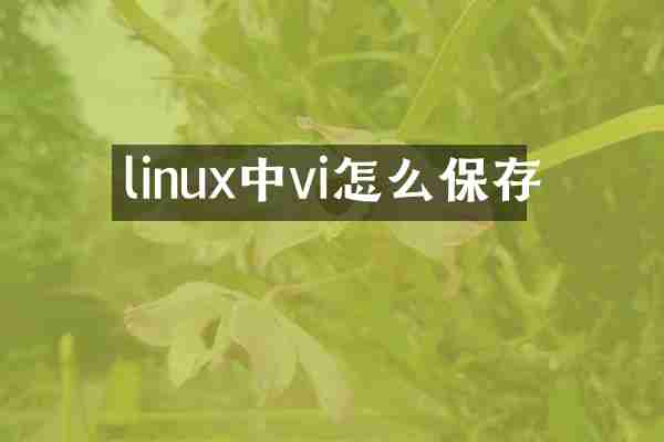 linux中vi怎么保存