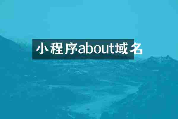 小程序about域名