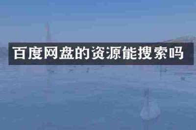 百度网盘的资源能搜索吗
