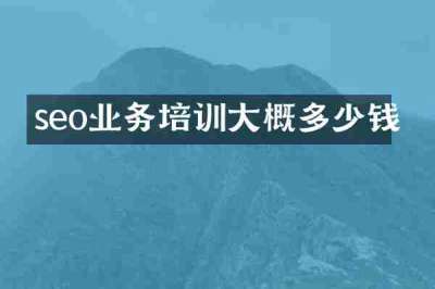 seo业务培训大概多少钱