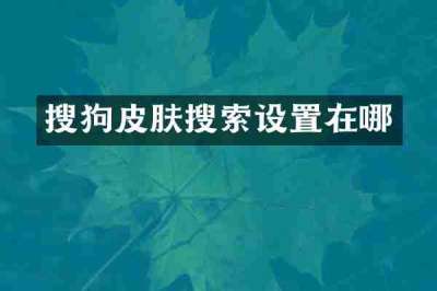 搜狗皮肤搜索设置在哪