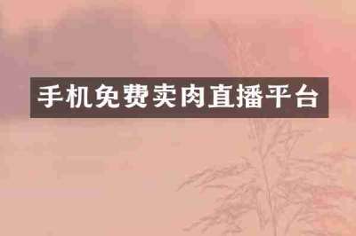 手机免费卖肉直播平台