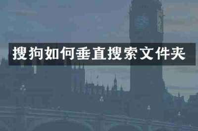 搜狗如何垂直搜索文件夹