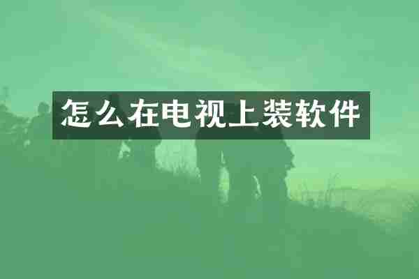 怎么在电视上装软件