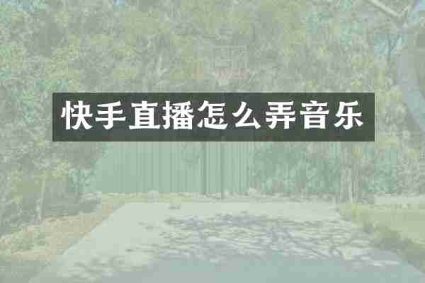 快手直播怎么弄音乐