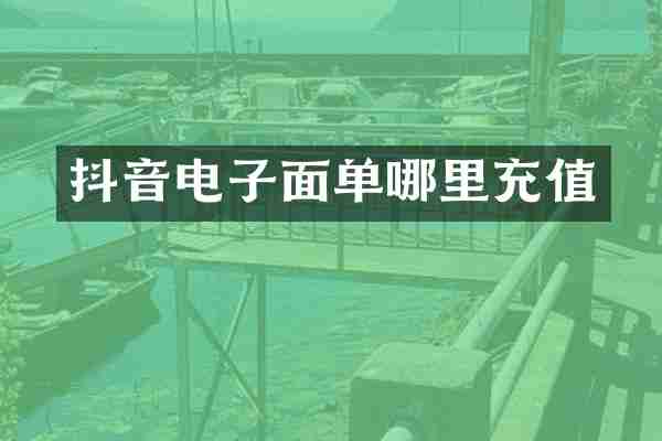 抖音电子面单哪里充值