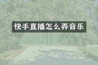 快手直播怎么弄音乐