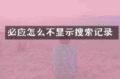 必应怎么不显示搜索记录
