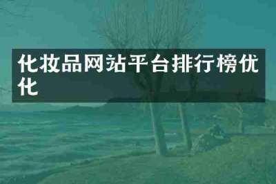 化妆品网站平台排行榜优化