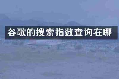 谷歌的搜索指数查询在哪