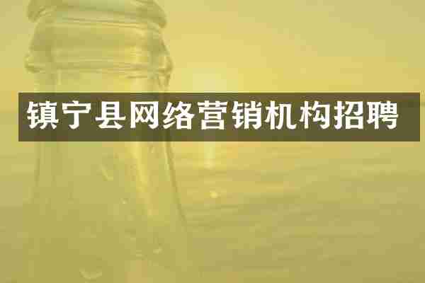 镇宁县网络营销机构招聘