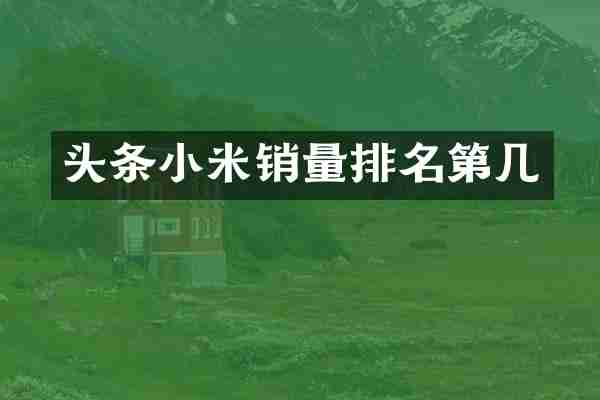 头条小米销量排名第几