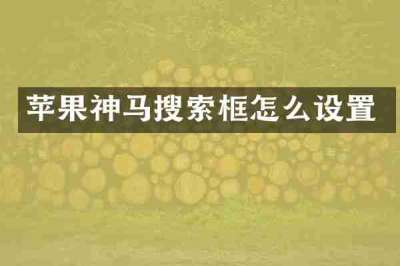 苹果神马搜索框怎么设置