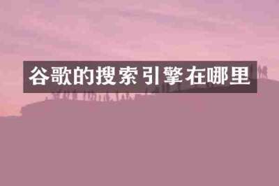 谷歌的搜索引擎在哪里