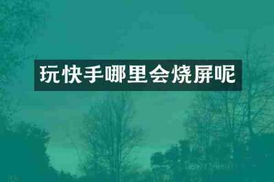 玩快手哪里会烧屏呢