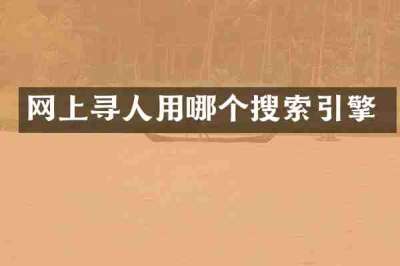 网上寻人用哪个搜索引擎