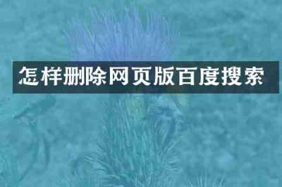 怎样删除网页版百度搜索